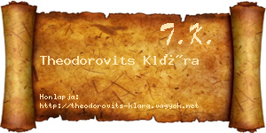 Theodorovits Klára névjegykártya