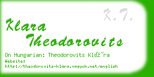 klara theodorovits business card